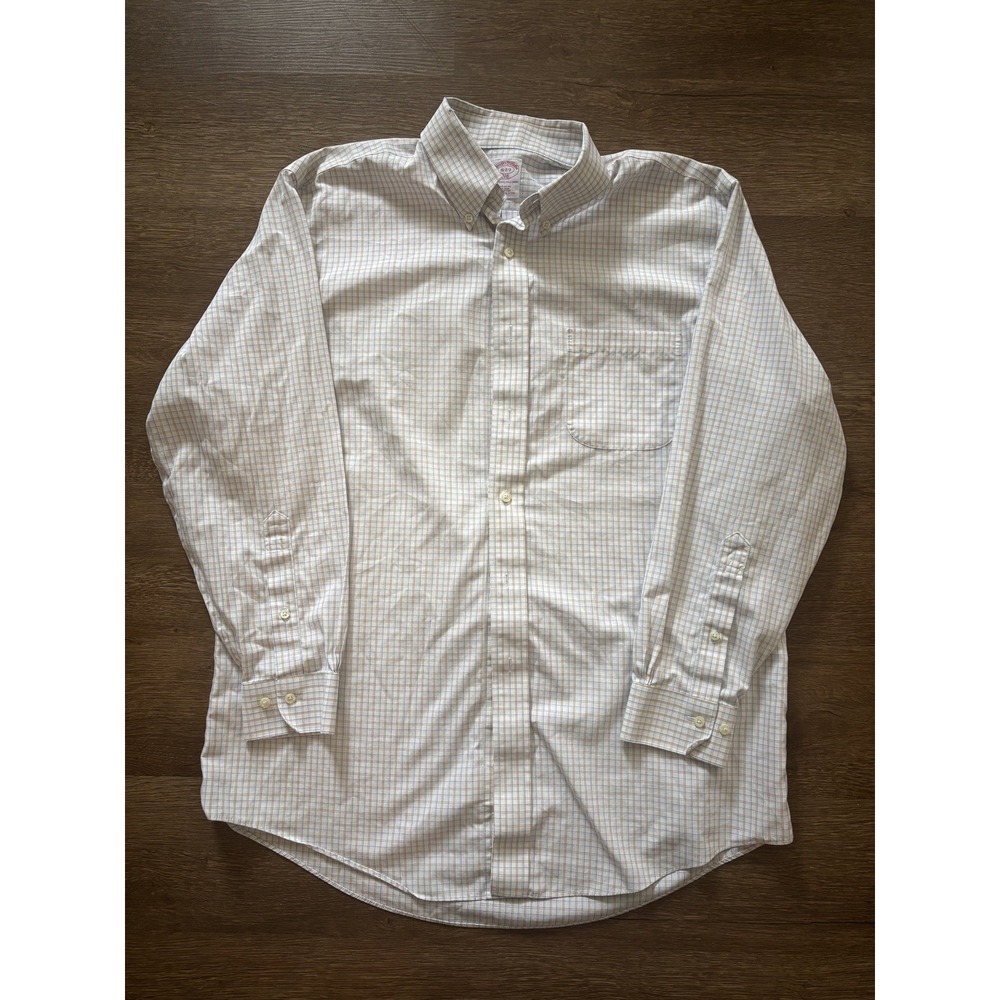 Brooks Brothers 346 Men's Dress Shirt 16 2/3  Multicolor Check Button‎ Down Grid